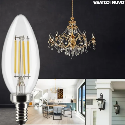 Miniatura 3 de Satco S21265 - Bombilla LED B11 de 4 W, 3000 K (2 bombillas)