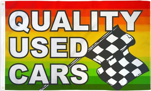 Bandera de automóviles usados de calidad, 3 x 5 pies, bandera de distribuidor de automóviles, banderín publicitario, letrero de negocios