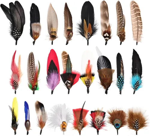 Miniatura 11 de Plumas de sombrero 10 estilos naturales surtidos de plumas para sombreros Fedora, accesorios para manualidades, sombreros de vaquero occidental