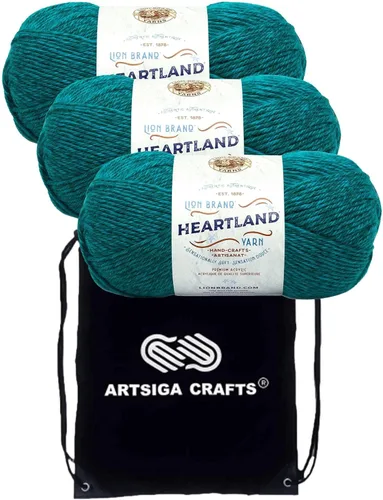 Miniatura 26 de Lion Brand Heartland Capitol Reef 136-140 (3 cadejos - mismo lote de tinte) Hilo estambre medio #4 acrílico para crochet y tejer con bolsa