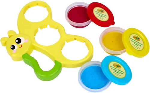 Miniatura 4 de Crayola Paleta de pintura de dedos de mariposa (3 quilates), pintura de dedos lavable y a prueba de derrames para niños pequeños, pintura menos