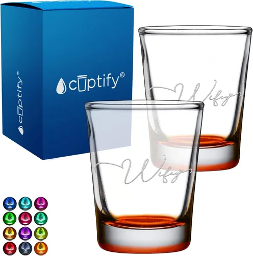 Miniatura 49 de Cuptify Regalos para baby shower, para la nueva mamá, EST 2023, 2 onzas, con fondo negro, juego de 2 vasos grabados para fiesta, regalo