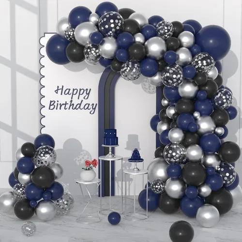 Miniatura 13 de Kit de arco de guirnalda de globos de color verde oscuro, negro y dorado, 122 globos de confeti negro verde oscuro metálico dorado para selva, Verde