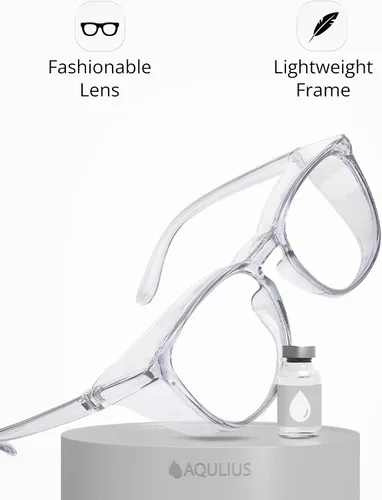 Miniatura 4 de Aqulius 2 Pack Stylish Safety Glasses Goggles, Scratch Resistant, Safety Glasses for Women, Blue Light, Glasses for Nurses TRANSPARENTE/TRANSPARENTE
