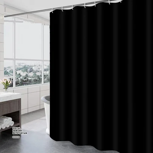 DEARART Juego de cortinas de ducha negras de 60 pulgadas de ancho x 72 pulgadas de alto, cortinas de ducha de tela con ojales y ganchos, de secado