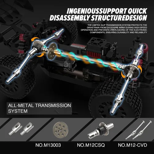 Miniatura 4 de Hosim Buggy RC sin escobillas para adultos y niños de 37.3 mi/h, 1/14 eléctrico de alta velocidad todo terreno, camiones RC Hobby 4x4 Off Road RC