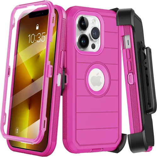 Miniatura 20 de KECAI Funda para iPhone 13 Mini con Protector de Pantalla Integrado, Funda con Clip para Cinturón, Resistente de Servicio Pesado a Prueba de Golpes