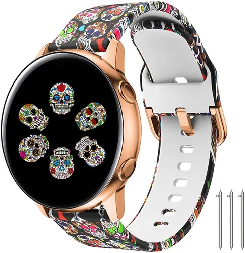 Miniatura 28 de Correas florales compatibles con Samsung Active 2, Watch Band de 1.575 pulgadas/1.732 pulgadas, Active Watch Band 1.575 pulgadas, correa de silicona