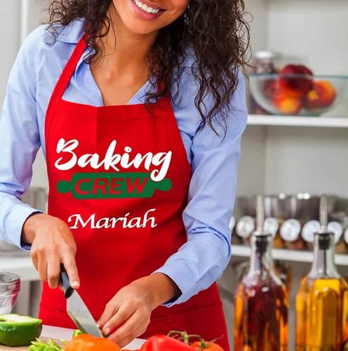 Miniatura 7 de Delantal de Navidad personalizado para mujer, delantales de hornear personalizados rojos o verdes con nombre, regalos de Navidad para mamá, abuela