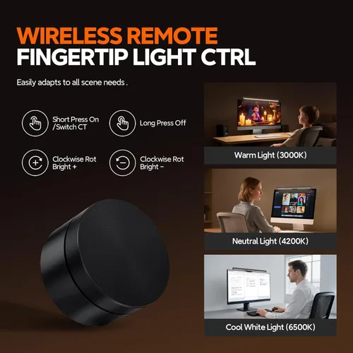 Miniatura 5 de LYMAX Barra de luz para monitor, lámpara de computadora USB para cuidado de los ojos, barra de luz de pantalla regulable, apta para todos