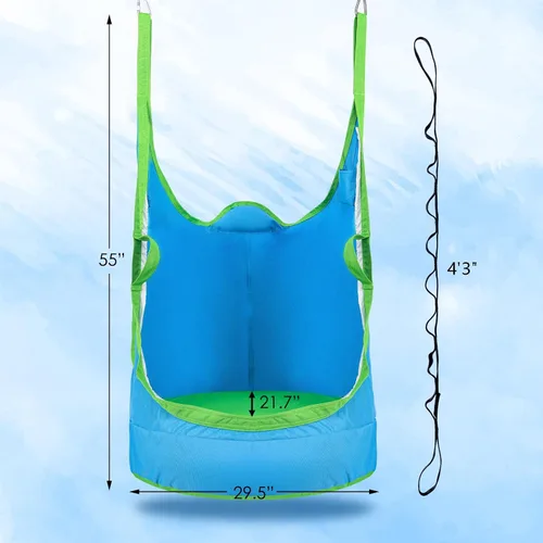 Miniatura 4 de Silla Columpio Colgante Mejorada para Niños, Silla Hamaca Colgante para Niños con Luces LED, Asiento Columpio Colgante de Tela Oxford 900D para Azul