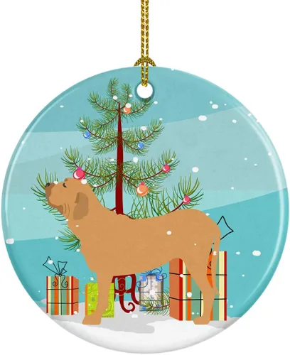 Miniatura 72 de Caroline's Treasures Bulldog inglés «Merry Christmas» adorno de cerámica para árbol de Navidad, decoración colgante para el hogar, Navidad, fiestas