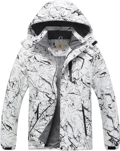 Miniatura 12 de CREATMO US Chaqueta de esquí impermeable de montaña para hombre, resistente al viento, abrigo de invierno cálido para snowboard