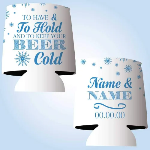 Miniatura 8 de VictoryStore Enfriadores de latas y bebidas: Boda de invierno personalizada para tener y sostener enfriadores de latas de boda (150)