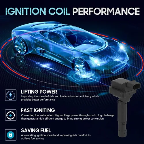 Miniatura 2 de Paquete de 4 bobinas de encendido con 4 bujías de iridio compatibles con Mercedes-Benz C230 2003 2004 1.8L, repuesto para UF555 C1690 48738 GN10451