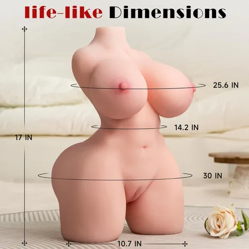 Miniatura 6 de baiwatt Muñeca sexual de tamaño real masturbador masculino – 17.6 libras muñecas sexuales de torso realista 2:1 relación de cadera a cintura, pechos