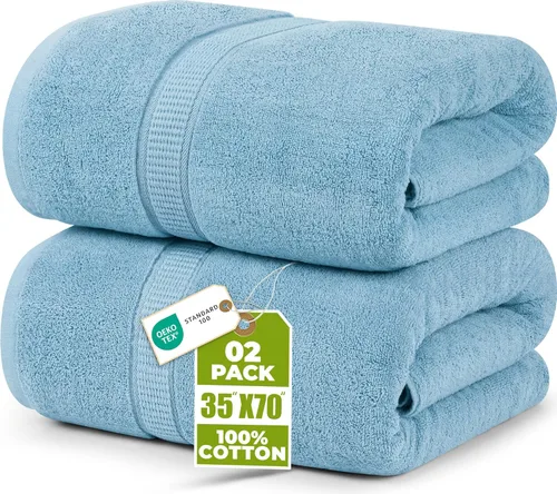 Miniatura 47 de Utopia Towels - Toalla de baño gigante, 2 unidades, 17.69 oz/yd2 (600 gsm), 100% algodón hilado en anillo, altamente absorbentes y de secado rápido
