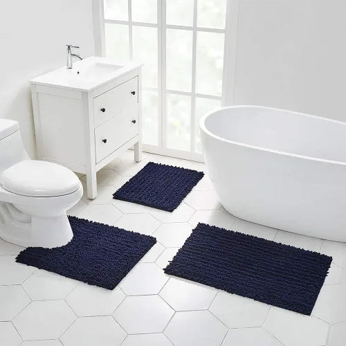 Miniatura 111 de Walensee Alfombra de baño antideslizante (24x17 pulgadas, rosa polvoriento) absorbente de agua, súper suave, lanuda de felpilla, lavable a máquina