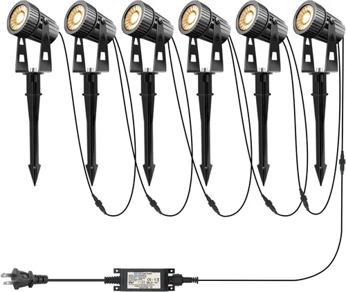 Luces LED de paisaje de bajo voltaje, iluminación de paisaje de 24 V 20 W, blanco cálido, 2100 lúmenes, focos de jardín al aire libre para patio,