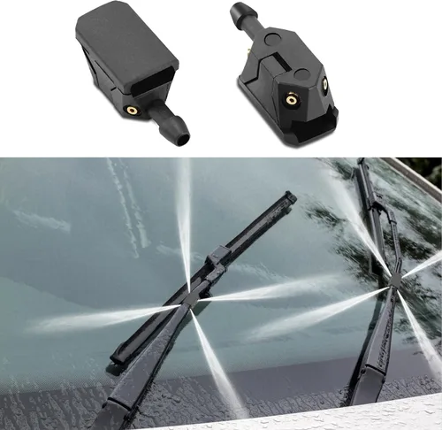 2 PCS Boquillas para Lavaparabrisas Delantero, Rociador de Brazo Limpiaparabrisas de Automóvil de 4 Orificios, Boquilla Rociadora de Lavaparabrisas