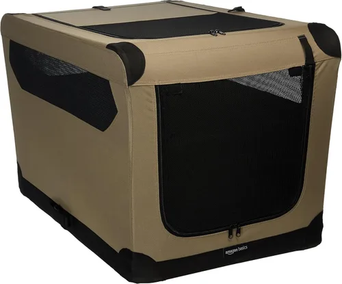 Miniatura 9 de Amazon Basics Jaula suave plegable portátil para perros, puerta doble, perrera de viaje plegable, fácil de instalar, resistente, segura, XL 42 x 31