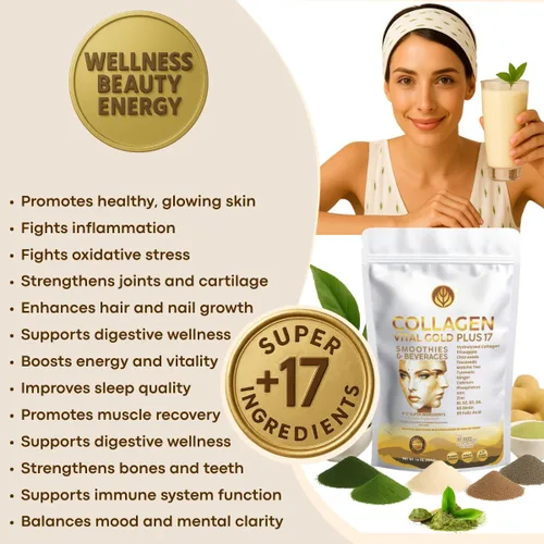 Miniatura 9 de Vital Life - Polvo de péptidos de colágeno – Colágeno hidrolizado con fórmula BioSynergy y 17 súper ingredientes, sabor a piña, 16 onzas, apoya