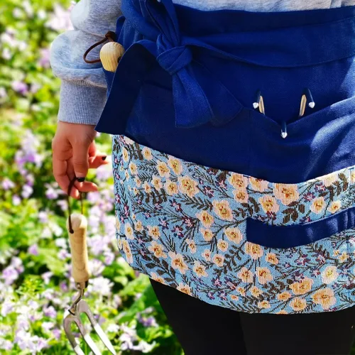 Miniatura 2 de Delantal de jardín para mujer, delantal de servicio lindo, delantal de flora con 8 bolsillos, regalo de San Valentín para mamá, esposa, novia Sakura
