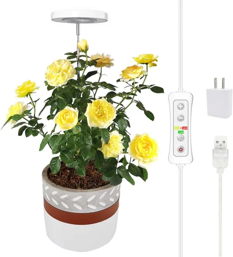Miniatura 16 de yadoker Luz de cultivo de plantas, luz LED de espectro completo para plantas de interior, altura ajustable, temporizador automático, bajo voltaje