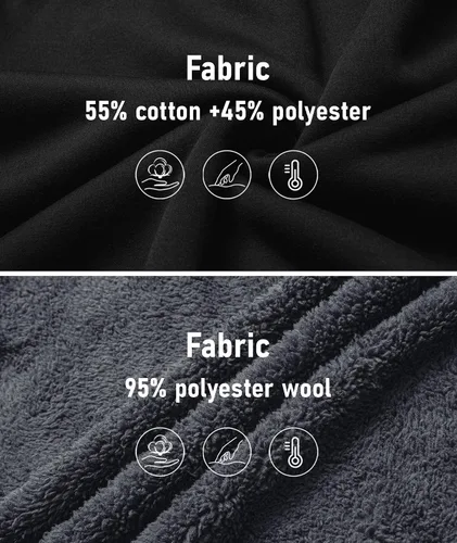 Miniatura 12 de SCODI Sudaderas con capucha para hombre, forro polar pesado, cremallera completa, forro de sherpa grueso, chaqueta con capucha