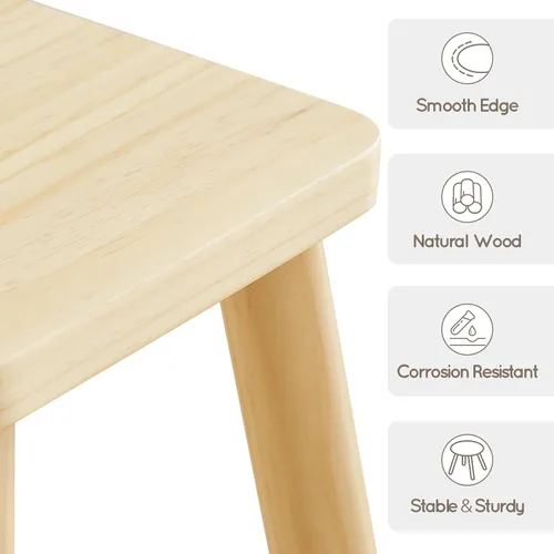 Miniatura 6 de Beright Taburete de madera para niños, taburete para niños con mesa sensorial, taburete resistente con cuatro patas ensambladas, para niños, niños