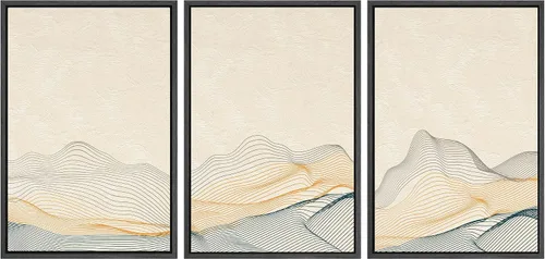 Miniatura 151 de SIGNWIN Lienzo enmarcado para pared, juego de arte tranquilo con reflejo de lago, acuarela, montaña y agua, ilustraciones modernas, arte abstracto