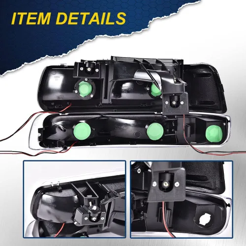 Miniatura 8 de G-PLUS - Juego de faros delanteros compatible con Chevy Silverado 1500 2500 & HD 3500 1999-2002/Compatible con Chevy Suburban/Tahoe 2000-2006, faros