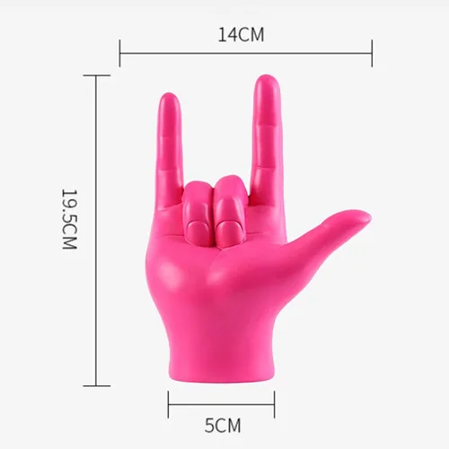 Miniatura 3 de MagiDeal Modern Love You - Estatua de gesto de dedo, escultura de mano de roca, manualidades coleccionables para centro de mesa, escritorio, Rosa