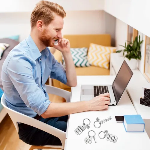 Miniatura 5 de Kathfly 12 llaveros motivacionales de agradecimiento para compañeros de trabajo para empleados, compañeros de trabajo, trabajadores sociales, 12