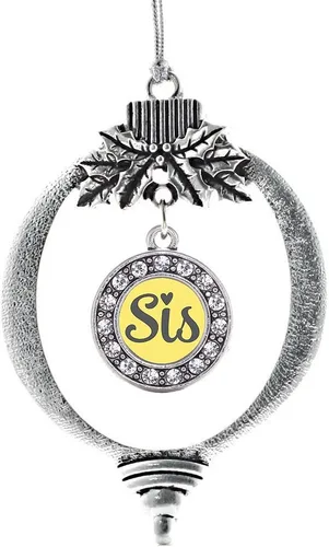Miniatura 103 de Inspired Silver - Bonita bandera estadounidense - Adorno de Navidad plateado - Adorno de árbol de Navidad con dije circular con circonita cúbica