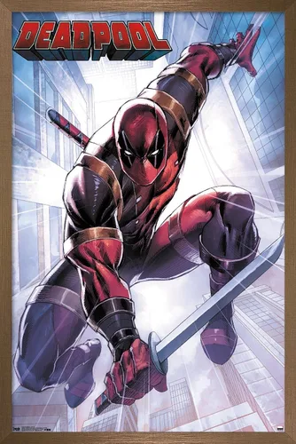 Miniatura 16 de Trends International Marvel Comics Deadpool - Póster de pared de ataque, 22.375 x 34 pulgadas, versión enmarcada en negro Versión con marco negro