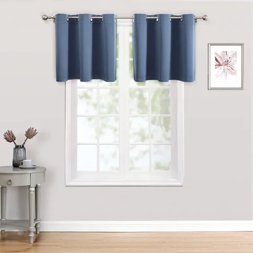 Miniatura 47 de ChrisDowa - Cortinas de cenefa pequeñas para cocina, cortinas cortas con ojales y aislamiento térmico para oscurecer la sala y habitación