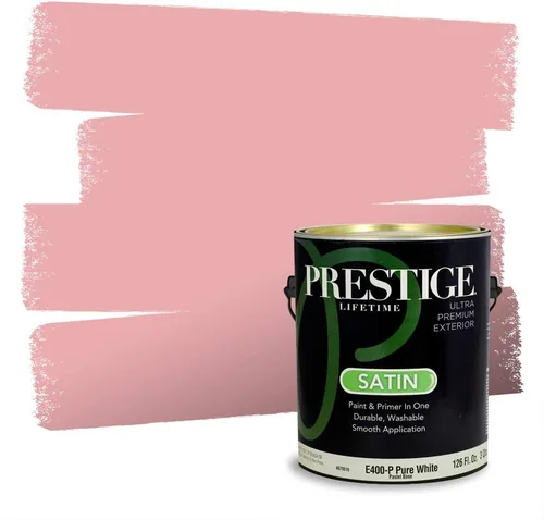 Miniatura 119 de Prestige Paints Pintura exterior e imprimación en uno, 1 galón, plano, coincidencia comparable de Valspar* Amber Rose*