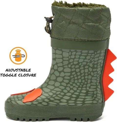 Miniatura 3 de London Fog Toby Botas de lluvia y nieve para niños pequeños, botas de nieve de invierno impermeables aisladas para niños pequeños, tallas de niños