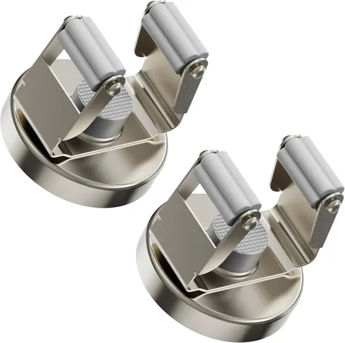 Miniatura 9 de ULIBERMAGNET Soporte Magnético para Trapeador y Escoba, Soporte Magnético de Servicio Pesado Móvil para Escobas, Colgador Antideslizante Montado