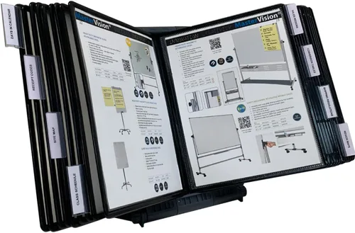 Miniatura 10 de Ultimate Office AdjustaView Organizador de escritorio de referencia de 10 bolsillos con bolsillos de carga fácil y base compacta y pesada para mayor