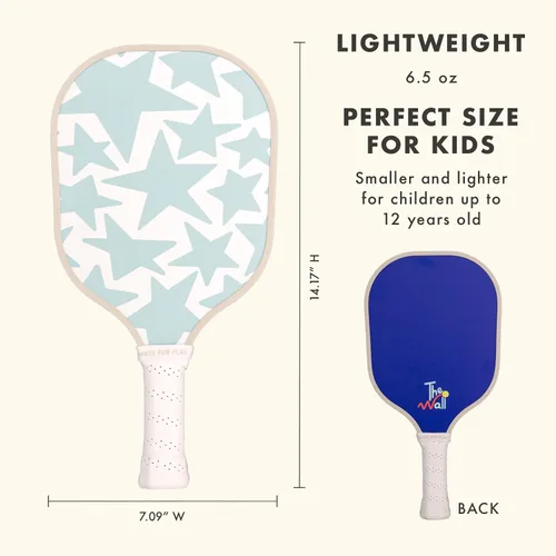 Miniatura 2 de Paleta de pickleball juvenil – Paleta de tamaño infantil para niños de 12 años en adelante, paleta de pickleball pequeña y ligera para niños