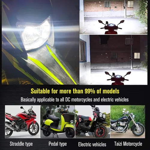 Miniatura 6 de 2 piezas 9-48V Bombillas LED para ATV, luz baja azul hielo, luz alta blanca H6M P15D para motocicleta, Yamaha, ATVS YFM350 450 400 660 700 Raptor.