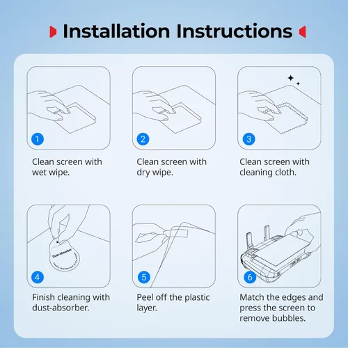 Miniatura 7 de SMALLRIG Protector de pantalla de vidrio templado HD para DJI RC/ RC 2 (paquete de 2), específicamente diseñado para pantallas de control remoto DJI