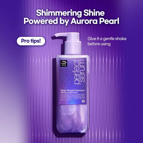 Miniatura 4 de Mise En Scene Perfect Serum Magic Straight Shampoo Anti-Frizz, protector del calor, efecto alisador de cabello, champú coreano para control