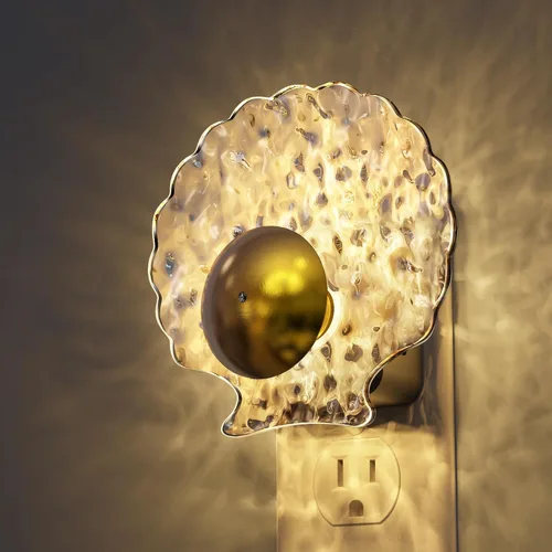 Miniatura 8 de L LOHAS LED - Luz nocturna de concha, luces nocturnas enchufables en la pared, luces nocturnas regulables enchufables con sensor de luz, 0-100LM