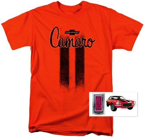 Miniatura 2 de Chevy Camaro Vintage Car Logo GM, T Shirt & Pegatinas Naranja