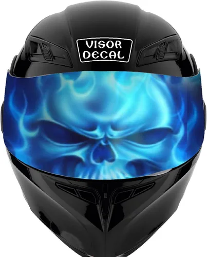 Miniatura 13 de Calcomanía de visera de calavera para casco compatible con: Icon Shoei Bell HJC Scorpion AGV V2 (V25 Skull)
