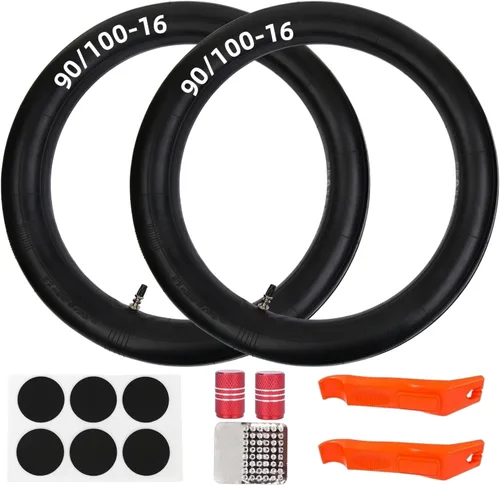Paquete de 2 tubos interiores de 3.25/3.50-16 90/100-16 con vástago recto TR-4 de repuesto para motocicletas Dirt Pit Bike TAOTAO SSR