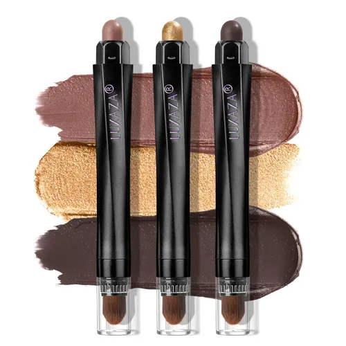 Miniatura 9 de 10 barras de sombra de ojos, brillo y neutro, color rosa champán, metálico, lápiz de sombra de ojos color crema con resistente a las manchas y al